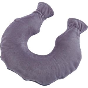 Kufl Hoogwaardige warmwaterkruik van pvc met extra zachte fleece bekleding en ritssluiting en grote opening; verlicht nek-, rug- en schouderpijn door warmtetherapie (grijs)