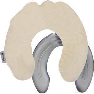 Kufl Nekkruik van PVC creme - kruik met extra zachte fleece hoes, en grote opening bovenin, geurloos - warmwaterkruik voor de nek - verlicht nek-, rug- en schouderpijn door warmtebehandeling