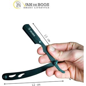 Van De Boos® scheerset met 100 Derby verwisselbare messen - Hoogwaardig roestvrijstalen kappersmes voor een nauwkeurig kappersscheren