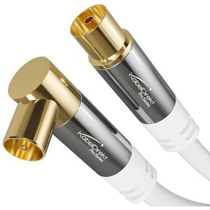 KabelDirekt – 4K Antennekabel, Coaxkabel – 90° gebogen/recht – 20m – TV-kabel digitaal/analoog – Verkrijgbaar in 0,5-20m (Rechte bus/gebogen stekker, voor DVB-C/DVB-T/DVB-S, wit)