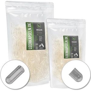 1000 stuks gescheiden capsulehelften - maat 00 - PULLULAN capsules - lege capsules met grote inhoud - transparant, veganistisch vegetarisch