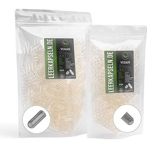 2000 stuks gescheiden capsulehelften - maat 3 - HPMC capsules caps - lege capsules met grote inhoud - transparant, veganistisch vegetarisch (2000)