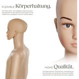 tectake® Schaufensterpuppe, aus Kunststoff, lebensechte Proportionen, Glasplatte mit Wadendorn