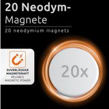 Neodym Klebe-Magnete 20x selbstklebend Magnet Scheibe stark rund klein 10x1,5mm
