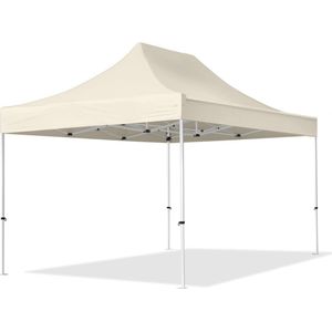 3x4,5m Easy Up Partytent Vouwtent - Zonder Zijwanden Paviljoen Stalen Frame Creme