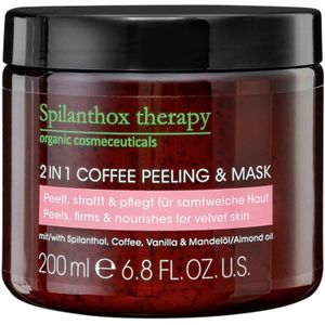 Spilanthox therapy - 2 IN 1 Coffee Peeling & Mask - gezichtsmasker voor een stevige & gevoede huid - spilanthol, amandelolie & cafeïne - anti-aging gezichtsverzorging - vegan cosmetica - 200ml