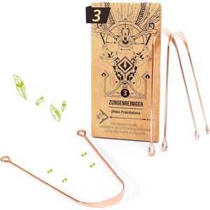 Nature Nerds - Koperen tongreinigers (3 stuks) - Jihwa Prakshalana - Een Ayurvedisch ontgiftingsritueel met de tongschraper - plasticvrije mondhygiëne