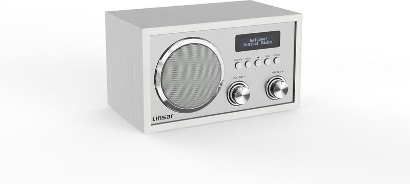 Linsar - DAB Radio met bluetooth- draagbare radio - keukenradio - nostalgische design - digitale tuning FM/DAB FM-radio met USB-aansluiting, AUX-IN, hoofdtelefoonfunctie, lcd-display