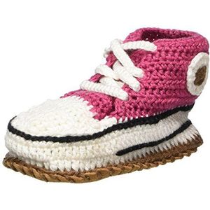 Baobab Schuhe, Haak biologische sneakers handgemaakte babyschoenen met suède zool, antislip, 15-22 maanden (roze 3)