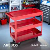AREBOS Werkplaatswagen - Gereedschapswagen - Gereedschapskar - Rolwagen - met 3 Laden