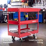 AREBOS Werkplaatswagen - Gereedschapswagen - Gereedschapskar - Rolwagen - met 3 Laden