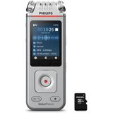 Philips DVT41225 VoiceTracer Audio recorder - 3MIC Stereo MP3/PCM - 24-bits/44.1 kHz - 8GB - WIFI/ Smartphone app Android/iOS - USB-C - Incl. Philips Micro SD kaart 32 GB