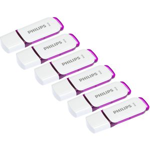 Philips Snow Edition USB stick | 64 GB | USB 2.0A - USB stick | 6-pack | Purple/White