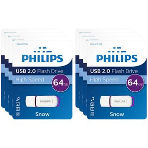 Philips Snow Edition USB stick | 64 GB | USB 2.0A - USB stick | 8-pack | Purple/White