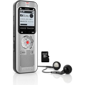 Philips DVT20335 Audio recorder - Stereo MP3/PCM - 8GB - USB - FM-radio - Stereo headset - incl. 32GB microSD kaart