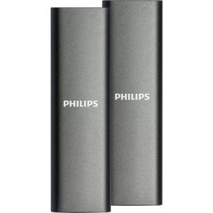 Philips Externe SSD 1TB - Duo Pack - USB-C - USB 3.2 - Zwart