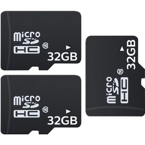 Merkloos Micro SD Kaart 32GB Class V10 SDHC UHS-I U1 Bewaarbox 3 Stuks