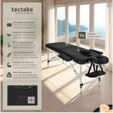 tectake® - 2-zones massagetafel behandeltafel - 4cm matras - aluminium - zwart - 402786