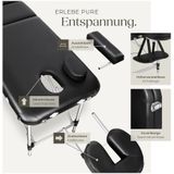 tectake® - 2-zones massagetafel behandeltafel - 4cm matras - aluminium - zwart - 402786