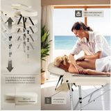 tectake® Aluminium Massagetafel - 2 Zones, 4 cm Matras - Opvouwbare Massagetafel, In Hoogte Verstelbaar - Draagbare Massagetafel Inclusief Accessoires, Hoofdsteun, Armleuning en Draagtas - Beige