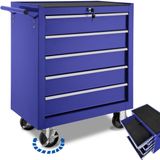 tectake® - Gereedschapswagen met 5 lades - blauw - 402798