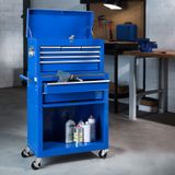 tectake - Gereedschapswagen met 8 lades - blauw - 402804