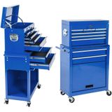 tectake - Gereedschapswagen met 8 lades - blauw - 402804