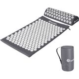 Tectake - Acupressuurmat - Grijs - 3-delige Set - Voor Lichamelijke en Geestelijke Ontspanning