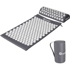 Tectake - Acupressuurmat - Grijs - 3-delige Set - Voor Lichamelijke en Geestelijke Ontspanning