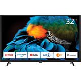 DYON Smart 32 XT TV 80 cm (32 inch) (HD Smart TV, Triple Tuner (DVB-C/-S2/-T2), Prime Video, Netflix, YouTube & HbbTV, Wi-Fi, Hotel Modus), zwart