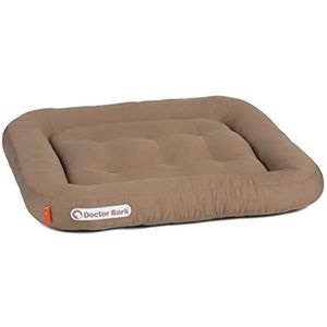 Doctor Bark Hondenkussen, orthopedisch hondenbed, wasbaar op 95 °C, hygiënisch, robuust en comfortabel (S - 60x55 cm, goudbruin)