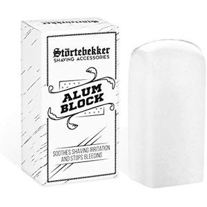 Störtebekker® Aluinsteen incl. Scheer- en baardgids E-Book | Aftershave Blood Stiller - Verzacht de huid na het scheren met een scheermes/scheermes - heeft een antiseptische werking - Kalium Aluin Block