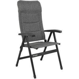 Westfield Vouwstoel Traveller Vintage klapstoel grijs/zwart opvouwbaar aluminium tot 140 kg campingstoel