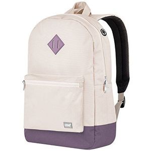 blnbag U6 - lichte rugzak met steekvak voor notebook, robuuste daypack waterafstotend, dagrugzak voor dames en heren, 19 liter - beige/lila