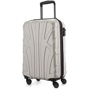 Suitline handbagage harde koffer, cabinekoffer, TSA, 55 cm, ca. 34 liter, 100% ABS mat wit
