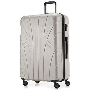 Suitline grote harde koffer trolley, reiskoffer check-in bagage, TSA, 76 cm, ca. 86 liter, 100% ABS mat wit