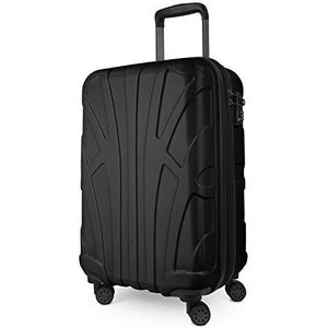 SUITLINE - Koffer met wielen, harde schaal met volumeverlenging, TSA-vergrendeling, ABS, mat, 4 rubberen dubbele wielen, zwart., Business Trolley