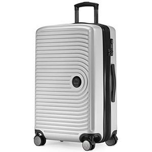 HAUPTSTADTKOFFER Mitte - Middelgrote koffer met harde schaal, TSA, 4 wielen, ruimbagage met 8 cm volumevergroting, 68 cm, 88 L, Wit mat