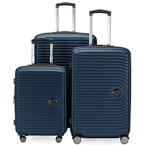 HAUPTSTADTKOFFER Mitte - 3-delige set koffers - handbagagekoffer 55 cm, middelgrote koffer 68 cm + grote reiskoffer 77 cm, harde ABS-schaal, TSA, donkerblauw, Donkerblauw, Medium