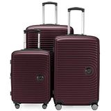 HAUPSTSTADTKOFFER Mitte - set van 3 koffers - handbagage koffer 55 cm, middelgrote koffer 68 cm + grote reiskoffer 77 cm, harde schaal ABS, TSA, Bourgondië