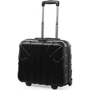 Suitline - Pilotenkoffer handbagage harde koffer 2 rollen business trolley, TSA, ABS mat zwart