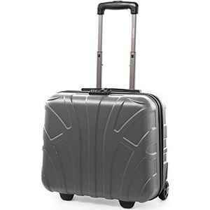 Suitline - Pilotenkoffer handbagage harde koffer 2 rollen business trolley, TSA, ABS mat zilver