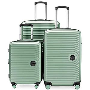 HAUPSTSTADTKOFFER Mitte - set van 3 koffers - handbagage koffer 55 cm, middelgrote koffer 68 cm + grote reiskoffer 77 cm, harde schaal ABS, TSA, Munt