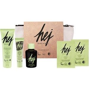 Hej Organic Verzorging Gezichtsverzorging Starter Set  Nourishing Fave Tonic 50ml, The Beautifier Face Wash & Peeling 50ml, The Allrounder 24h Face Cream 2x 3ml, The Clean Beauty Clay Mask 15ml, Beauty Bag