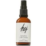 Sensitive gezichtscrème (50 ml) voor de gevoelige en gevoelige huid, 24 uur vochtinbrengende crème voor dag en nacht, hydrateert intensief en natuurlijke cosmetica, snel intrekkend, 100% veganistisch.