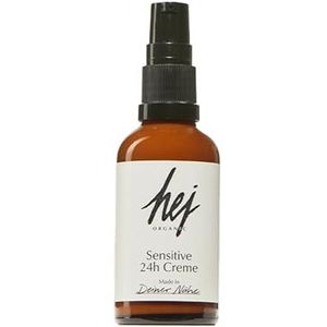 Sensitive gezichtscrème (50 ml) voor de gevoelige en gevoelige huid, 24 uur vochtinbrengende crème voor dag en nacht, hydrateert intensief en natuurlijke cosmetica, snel intrekkend, 100% veganistisch.