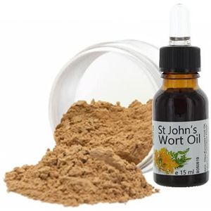 Veana Mineral Make Up Foundation 9g Premium St. Johns Woord Olie 15ml - voor vette en gemengde huid, voor acne, dermatosen, neurodermitis. Antibacterieel, regenererend, kalmerend. Nuance Honey