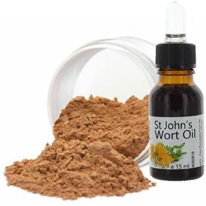 Veana Mineral Make Up Foundation 6g Premium St. Johns Woord Olie 15ml - voor vette en gemengde huid, voor acne, dermatosen, neurodermitis. Antibacterieel, regenererend, kalmerend. Nuance Tan