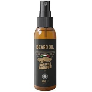 Barbers Garage baardverzorgingsolie (50 ml) - Italiaanse details - baardstyling, niet vet, de baard wordt zacht en soepel, bescherming tegen uv-stralen, bevat zoete amandelolie, sesamolie, arganolie