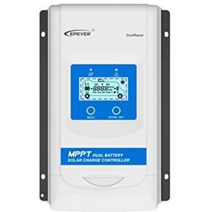 EPEVER® MPPT DuoRacer 30A laadregelaar solar charging controller DR3210N voor 2 batterijen, 12V/24V auto work, PV 100V (DR3210N)